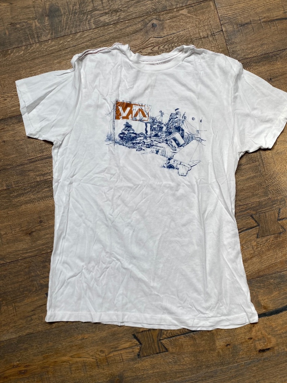 RVCA Vintage Wash Graphic Tee Shirt White XL